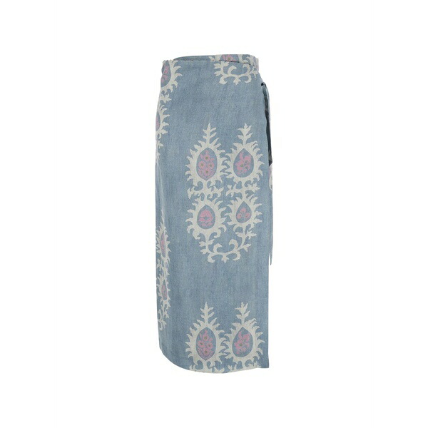 バザー晴れ晴れしい レディース スコート ボトムス Floral print tie skirt Blue