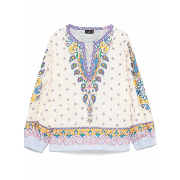エトロ レディース シャツ トップス Paisley blouse White｜asty