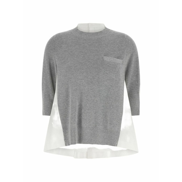 サカイ レディース 編み物\u0026スウェーター アウター Asymmetric crew-neck sweater Grey