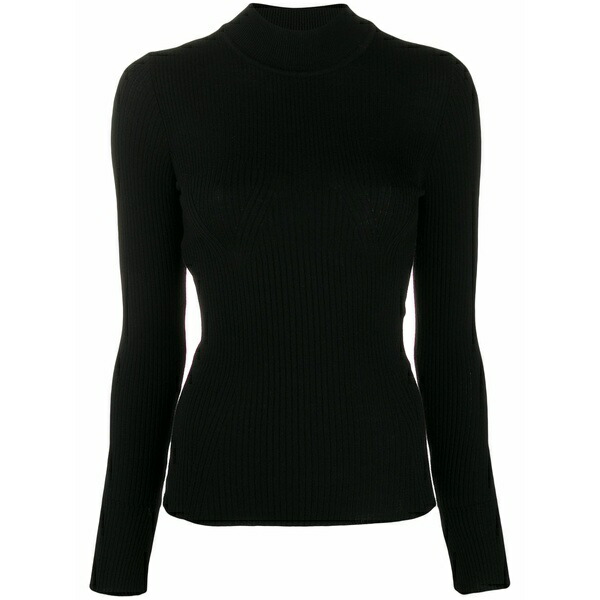 アルベルタ フェレッティ レディース 編み物\u0026プルオーバー アウター Ribbed jumper Black