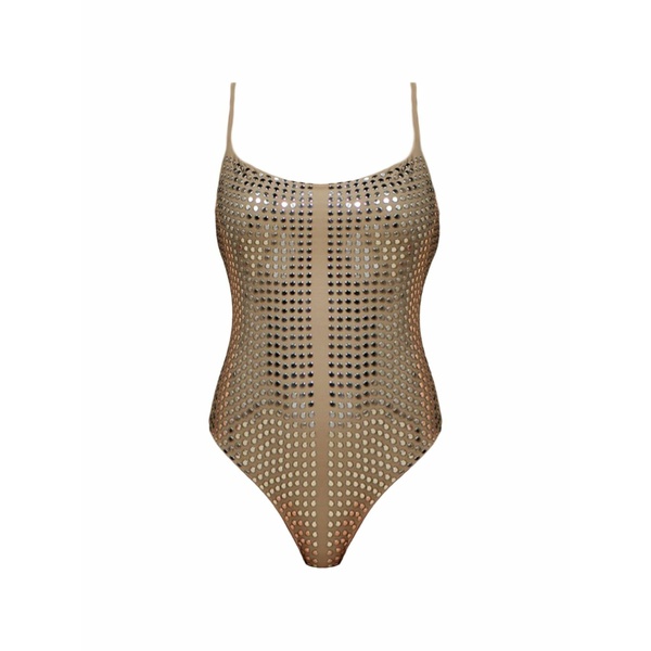 フィジコ レディース 衣裳 トップス Stud-embellished swimsuit Neutrals