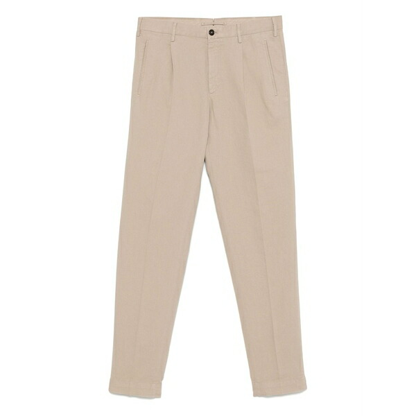 インコテックス メンズ カジュアルパンツ ボトムス Pleat-detailed trousers Neutrals｜asty