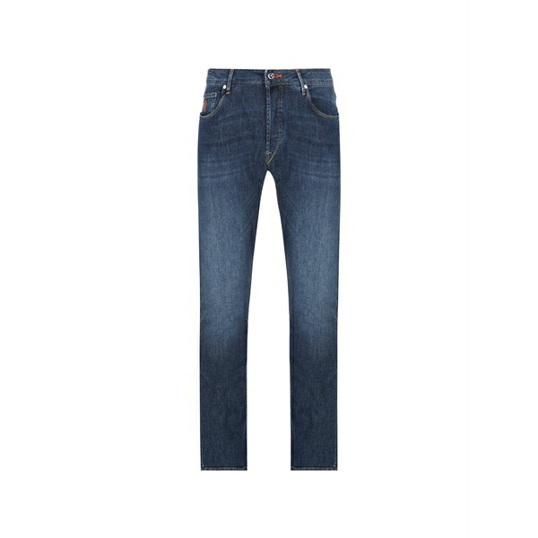 御手々爪 メンズ ジーンズズボン下 ボトムス Ravello logo-patch jeans Blue