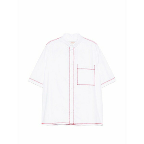 フィオルッチ メンズ プルオーバー トップス Contrast-stitch short-sleeve shirt White