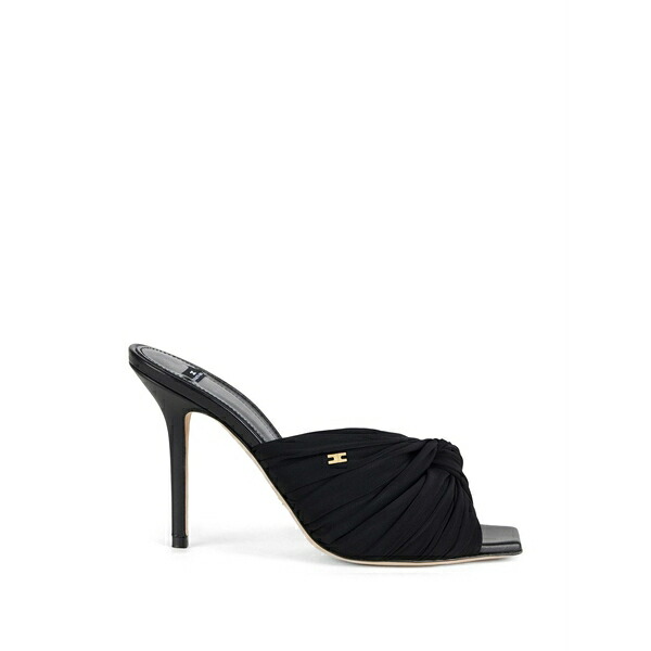 エリザベスフランキ レディース サンダル シューズ Draped crossed strap sandals Black