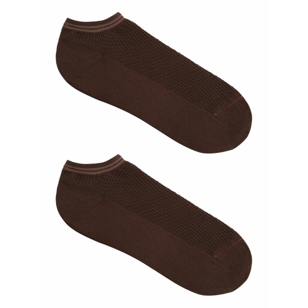 ゼニア メンズ ソックス アンダー御召しもの Stripe-detail socks  Brown