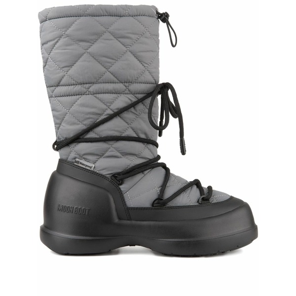 お月さまブーツ メンズ ブーツ シューズ Quilted rain boots Grey