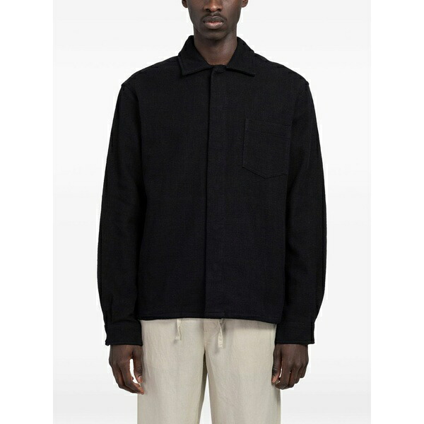最低限度 メンズ 上衣＆上衣 アウター Brock ovz patch-pocket concealed-fastening jacket Black