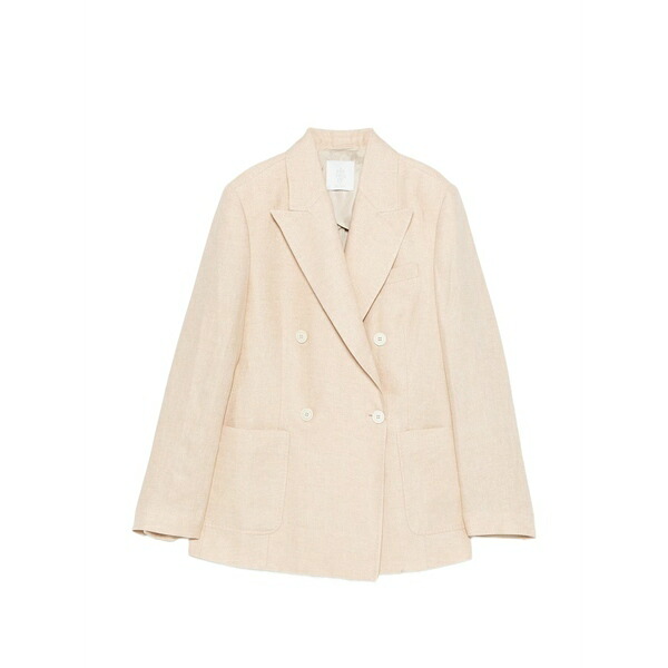 イレブンティ レディース 上衣＆上衣 アウター Double-breasted blazer Neutrals