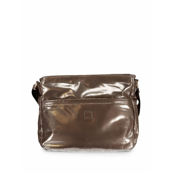 ラウラ ビアジョッティ レディース ショルダーバッグ 御徒面子 Plaque-detail metallic-effect crossbody bag Brown