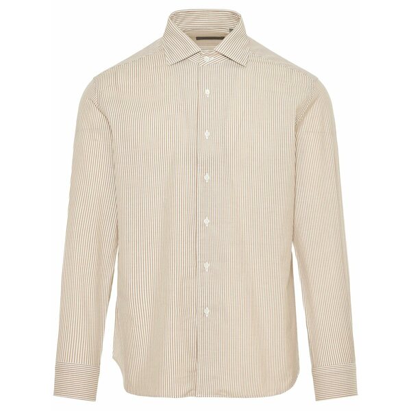 コルネリアーニ メンズ プルオーバー トップス Striped button-up shirt  Neutrals