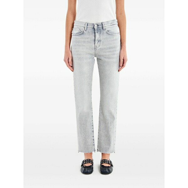 ヴィコロ レディース ジーンズズボン下 ボトムス Faded frayed-hem jeans Blue