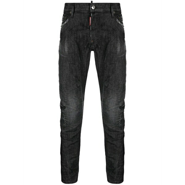 ディースクエアード メンズ ジーンズズボン下 ボトムス Slim-cut washed jeans Black