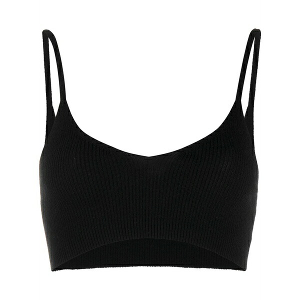 カシミヤ はたご屋 優しいこと レディース 編み物\u0026ティーシャツ アウター Alessi knitted cashmere bralette Black