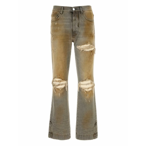 アミリ メンズ デニムパンツ ボトムス Distressed denim jeans Grey|asty