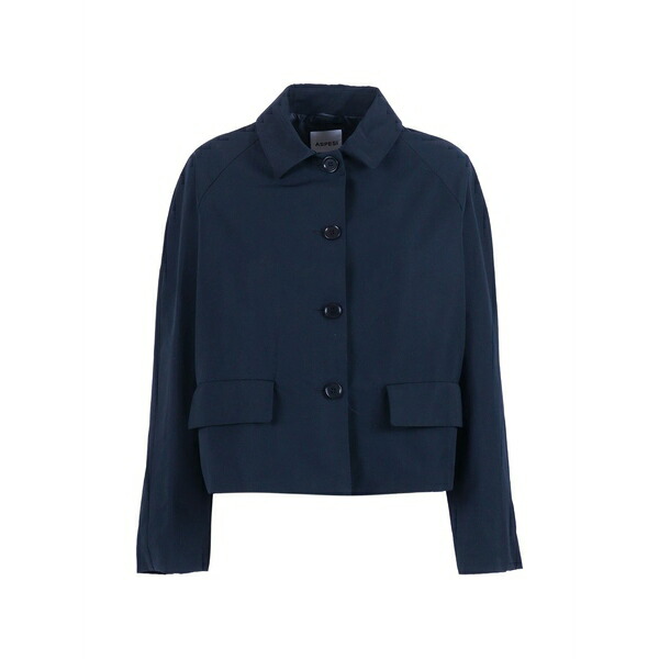 アスペジ レディース 上衣＆上衣 アウター Raglan-sleeve flap-pocket jacket Blue