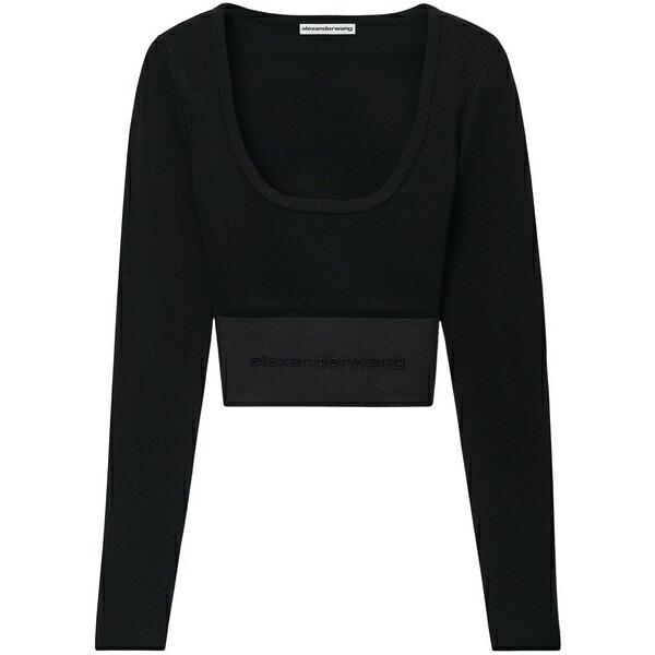 アレキサンダーワン レディース ティーシャツ トップス Scoop-neck top  Black