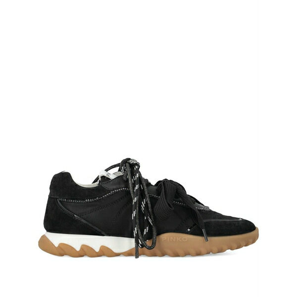 ピンコ レディース スニーカー シューズ Panelled bow-detail sneakers Black