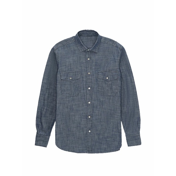フォルテラ メンズ プルオーバー トップス Sheep front-pockets shirt Blue