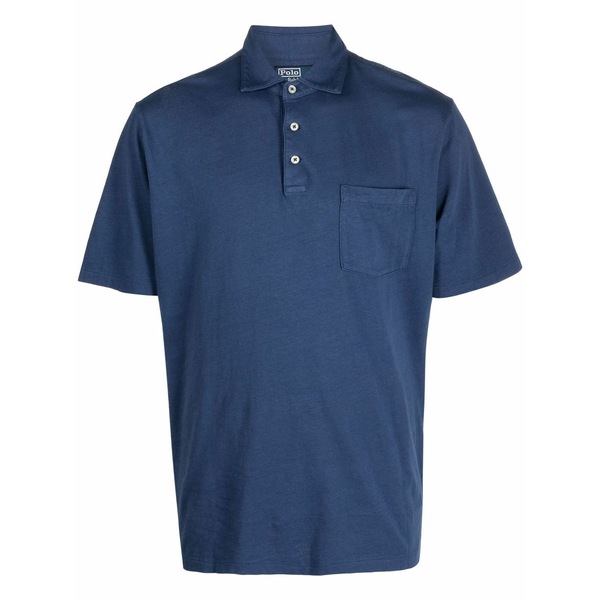 ラルフローレン メンズ スポーツシャツ トップス Chest-pocket polo shirt Blue