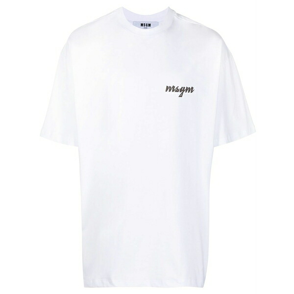 エムエスジイエム メンズ プルオーバー トップス Logo-print t-shirt  White