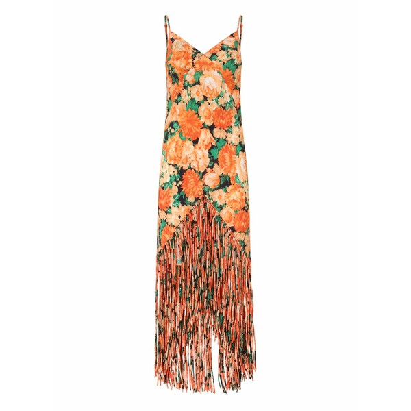 ピンコ レディース 衣裳 トップス Botanic garden floral fringe dress Orange