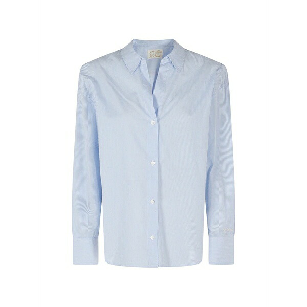 エムシーツーセイントバース レディース プルオーバー トップス Cristal vertical-stripes shirt Blue