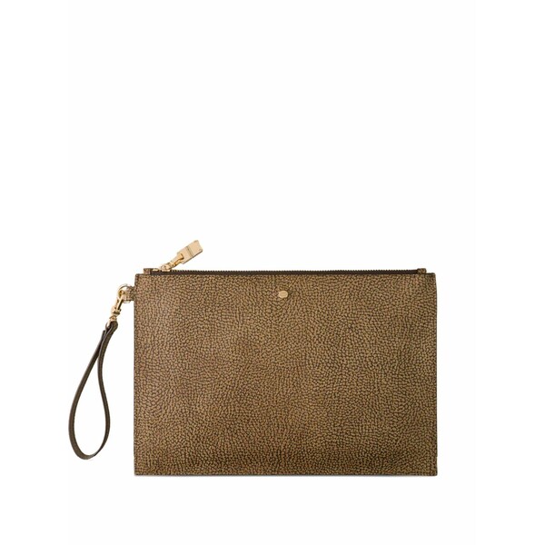 ボルボネーゼ レディース クラッチペダル御徒面子 御徒面子 Op coated canvas pouch Brown