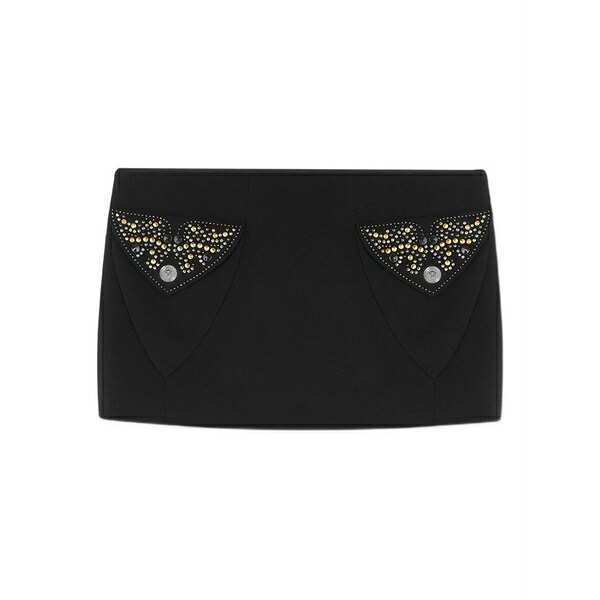 ヴェルサーチ レディース スコート ボトムス Embellished-pocket mini skirt Black