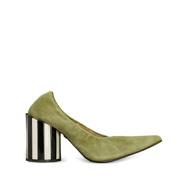 意中の女 レディース パンプス シューズ Round heel point-toe pumps Green