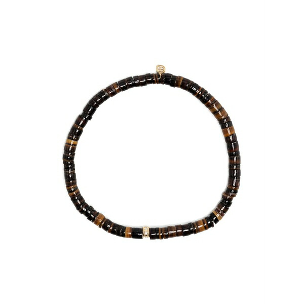シドニーエバン メンズ ブレスレット・バングル・アンクレット 付属物 14kt yellow gold diamond beaded bracelet Brown