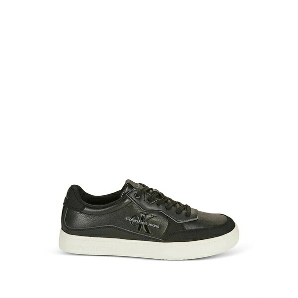 カルバンクライン メンズ スニーカー シューズ Grained-texture panelled sneakers Black