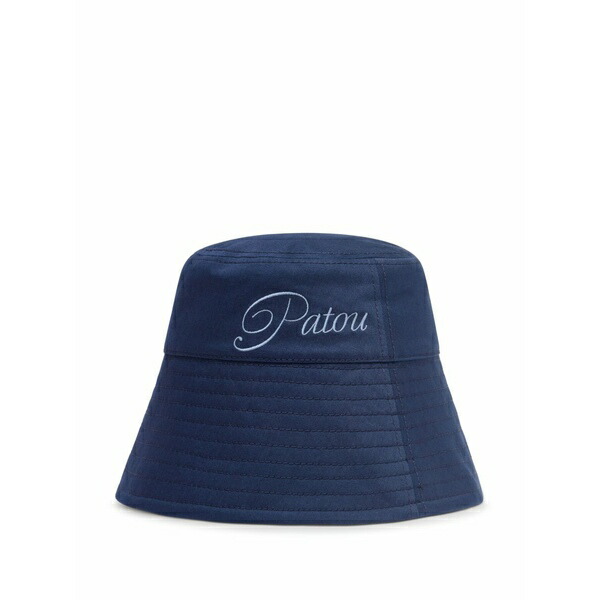 ジャンパトゥ メンズ かぶり笠 添え物 Logo-embroidered bucket hat Blue