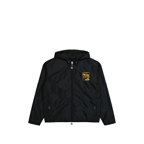カサブランカ メンズ 上衣＆上衣 アウター Ripstop hooded jacket Black