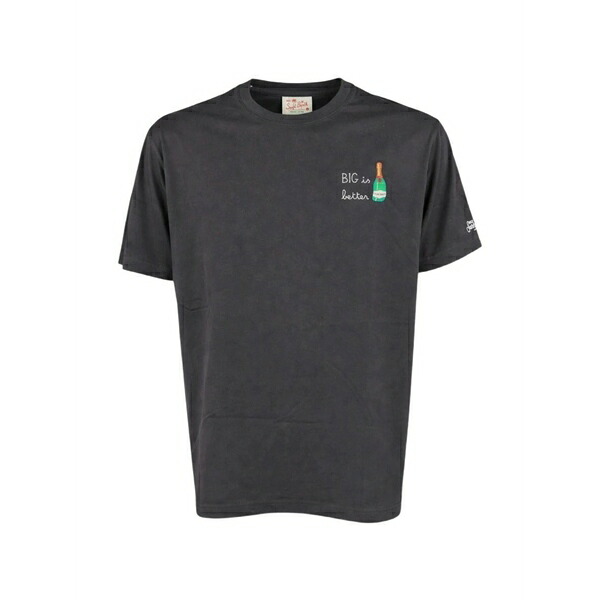 エムシーツーセイントバース メンズ プルオーバー トップス Logo-embroidered t-shirt Grey