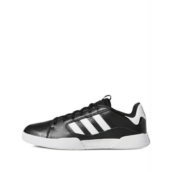 アディダス メンズ スニーカー シューズ Leather striped-detail sneakers Black