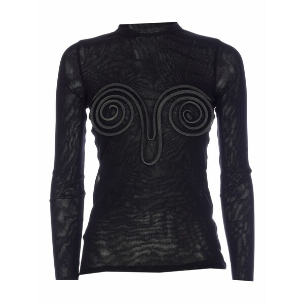 ジャン極点 ゴルチエ レディース プルオーバー トップス Spiral-detail long-sleeve top Black
