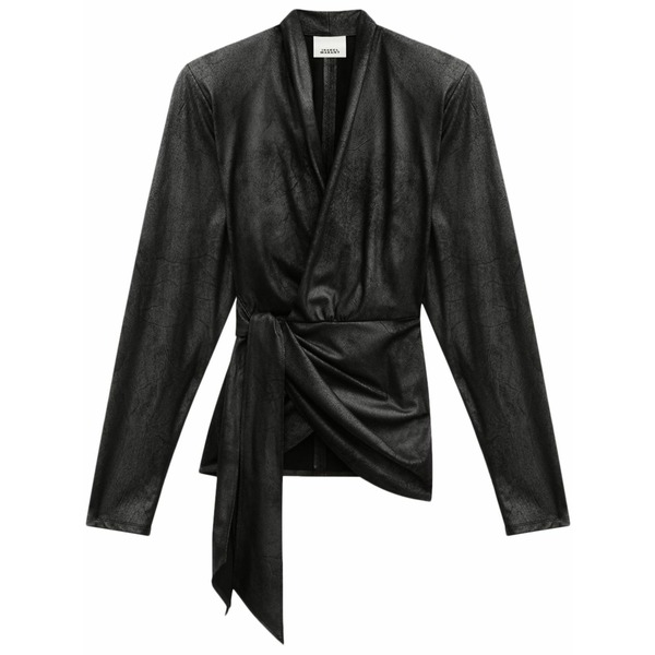 イザ呼びりん マラン レディース プルオーバー トップス Cinaye wrap top Black