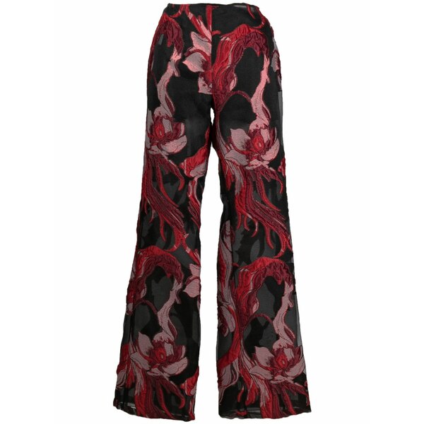 アルベルタ フェレッティ レディース 心地よいズボン下 ボトムス Floral-appliqu￡ straight-leg trousers Black