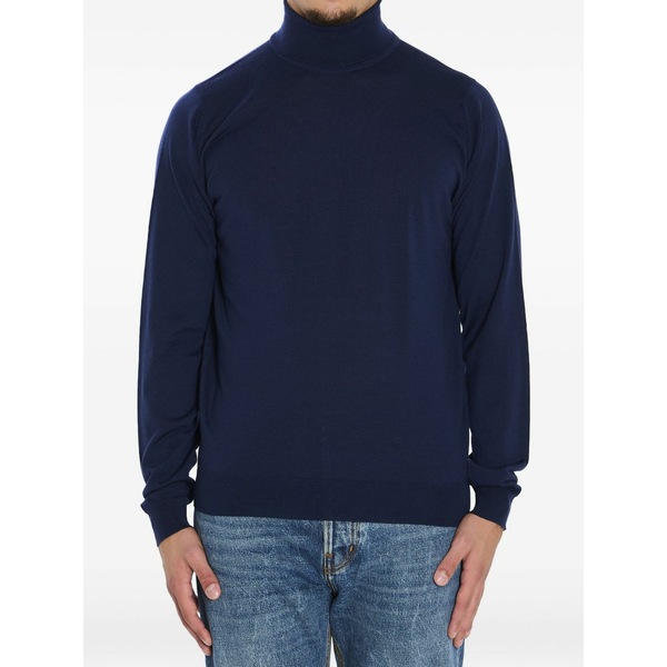 ジョンスメドレー メンズ 編み物\u0026スウェーター アウター Cherwell ribbed turtleneck sweater Blue