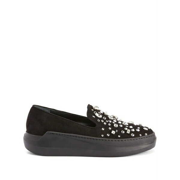 ジュゼッペザノッティ レディース スリッポン・ローファー シューズ Afelia crystal-embellished loafers Black