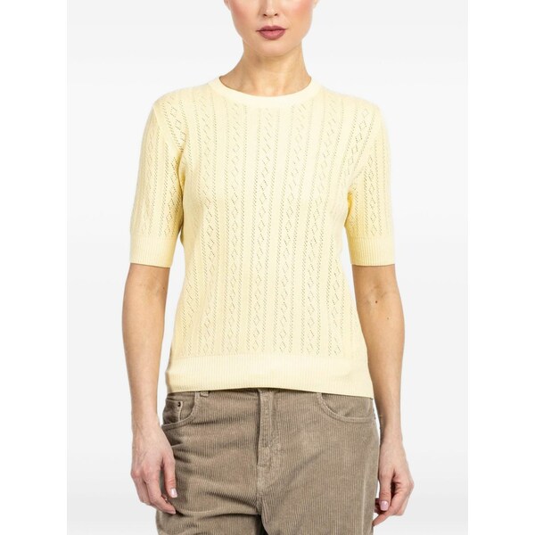 リサ・ヤン レディース 編み物\u0026プルオーバー アウター Nika cable-knit sweater Yellow
