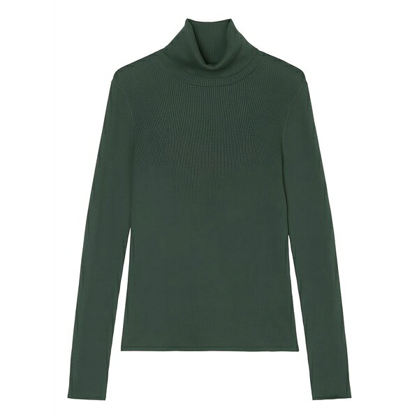 マルコポーロ レディース プルオーバー トップス Ribbed turtleneck top Green