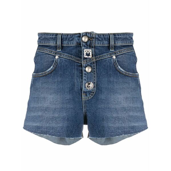 ピンコ レディース 心地よいズボン下 ボトムス Button frayed shorts Blue