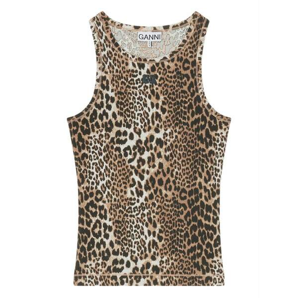 ガニー レディース カットソー トップス Leopard-print tank top Neutrals