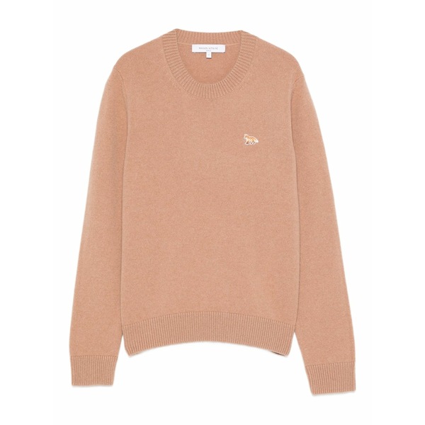 住み家 稲荷 レディース 編み物\u0026プルオーバー アウター Fox-embroidered crew-neck sweater Brown