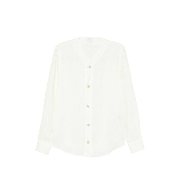 イレブンティ メンズ ティーシャツ トップス V-neck buttoned shirt Neutrals
