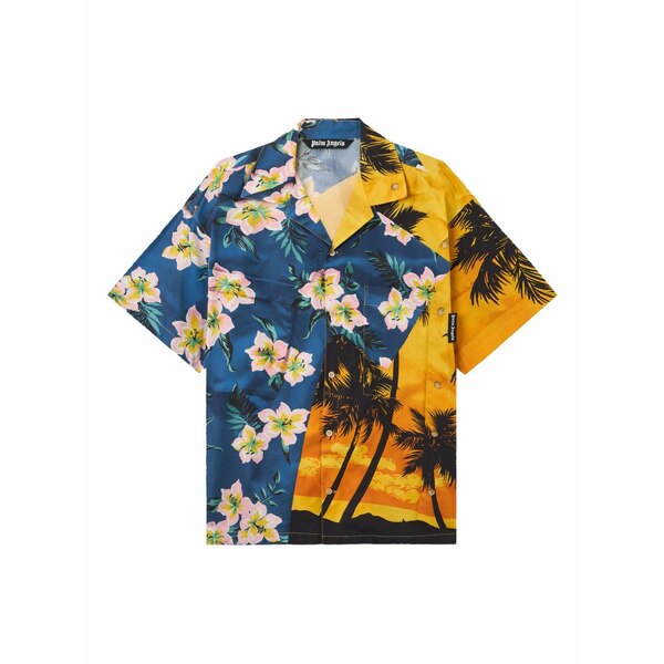 パーム・エンジェルス メンズ プルオーバー トップス Floral sunset short-sleeve shirt Blue