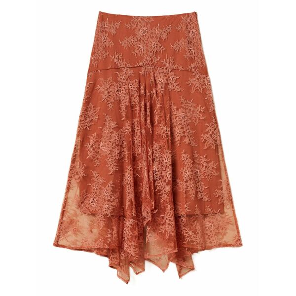 ツイン仕掛ける レディース スコート ボトムス Lace mini asymmetric skirt Orange