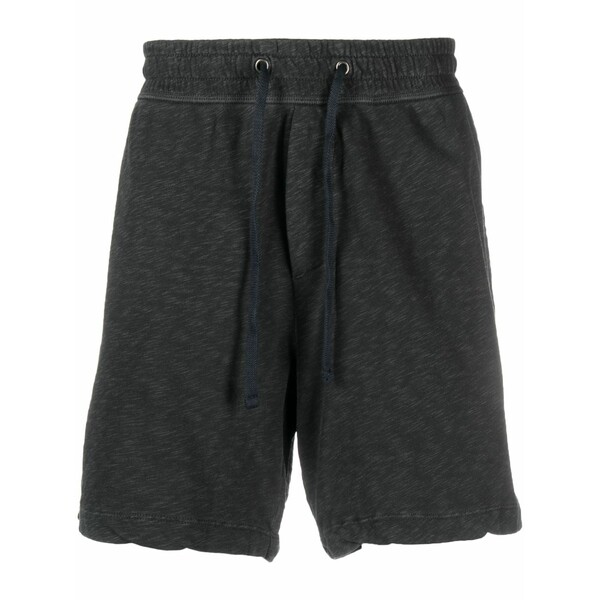ジェームス がま口 メンズ 心地好いズボン下 ボトムス M￡lange-effect cotton track shorts Black